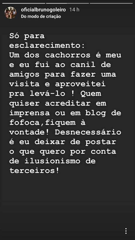 Goleiro Bruno se defende no Instagram Goleiro Bruno se defende no Instagram