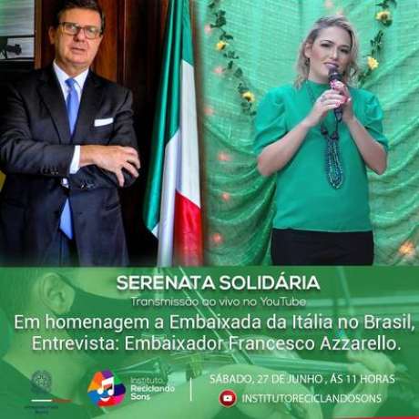 Serenata Solidária será realizada neste sábado (27) a partir das 11h Serenata Solidária será realizada neste sábado (27) a partir das 11h