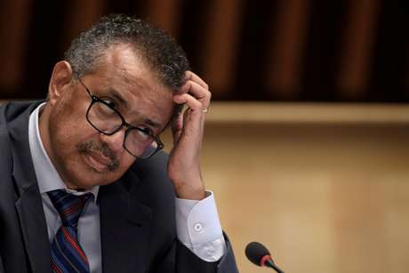 Diretor-geral da OMS, Tedros Adhanom Gebreyesus, em Genebra
03/07/2020 Fabrice Coffrini/Pool via REUTERS