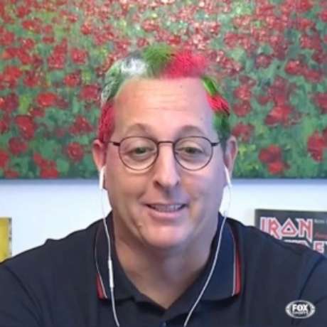 Benjamin Back com o cabelo nas cores do Fluminense (Reprodução/ Fox Sports) Benjamin Back com o cabelo nas cores do Fluminense (Reprodução/ Fox Sports)