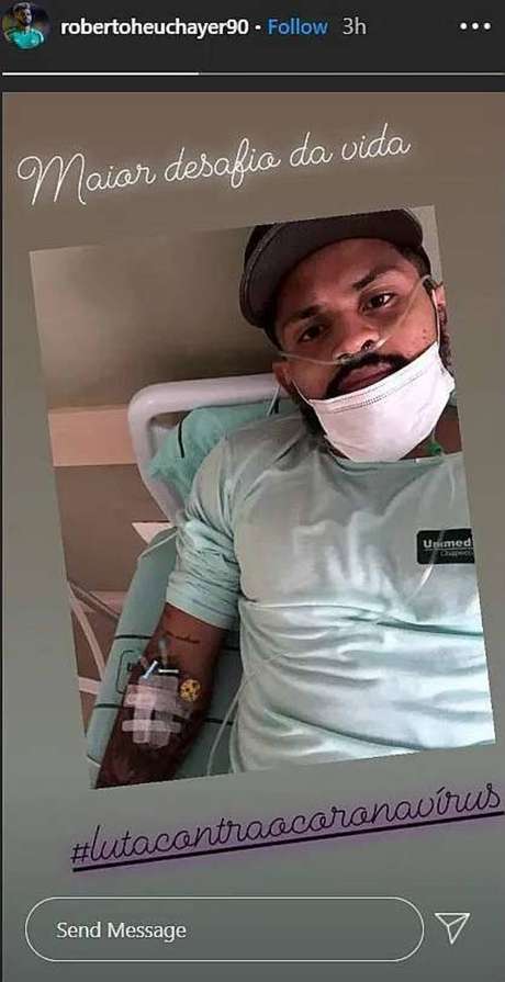 Roberto, da Chapecoense, é internado com covid-19: 'Maior desafio da vida' Roberto, da Chapecoense, é internado com covid-19: 'Maior desafio da vida'