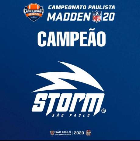 São Paulo Storm garantiu o título do Paulista de futebol americano virtual (Foto: Divulgação)
