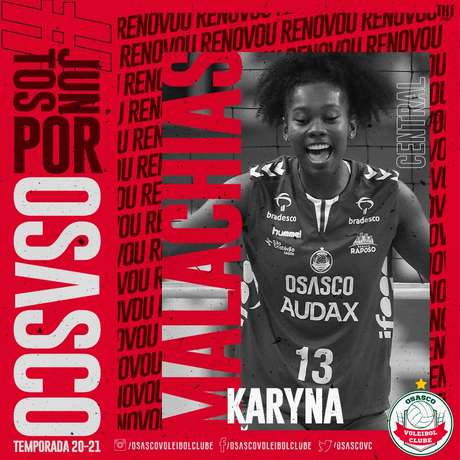Karyna Malachias vai para sua segunda temporada no clube (Foto: Divulgação) Karyna Malachias vai para sua segunda temporada no clube (Foto: Divulgação)