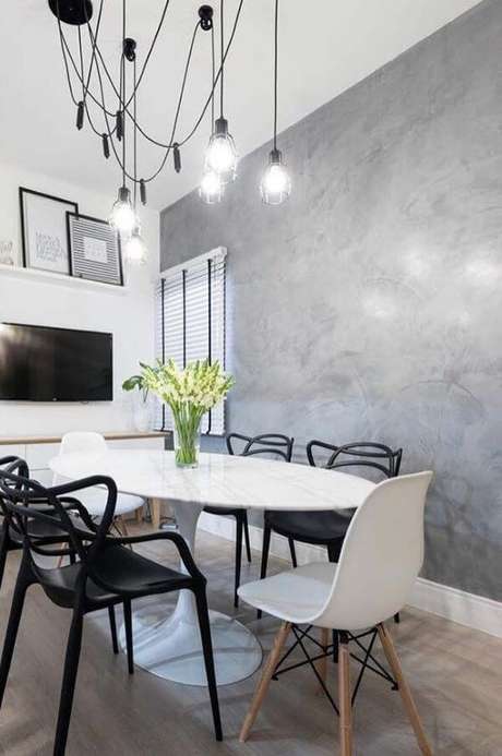73. Sala de jantar marmorato moderno – Via: Pinterest 73. Sala de jantar marmorato moderno – Via: Pinterest