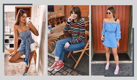 vestidos com tenis all star
