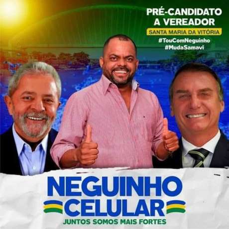 Pré-candidato a vereador em Santa Maria da Vitória, no interior da Bahia, adotou estratégia 'bolsolula'.