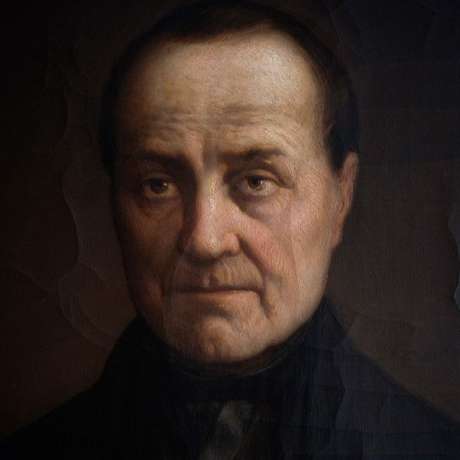 Retrato de Auguste Comte feito pelo pintor belga Jules Leonard, em 1860 Retrato de Auguste Comte feito pelo pintor belga Jules Leonard, em 1860