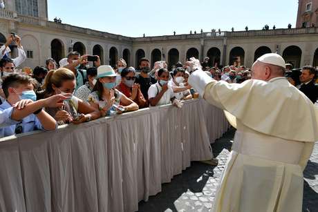 Papa Francisco durante audiência semanal no Vaticano
09/09/2020 Vatican Media/Divulgação via REUTERS 