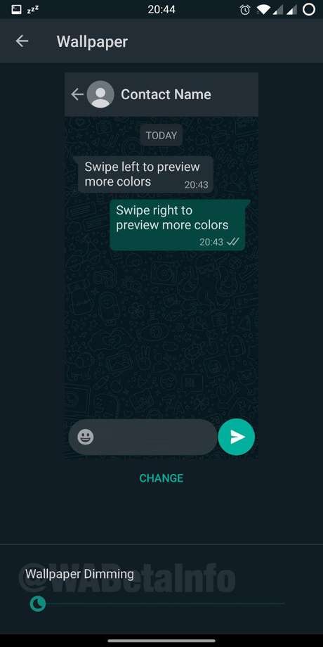 WhatsApp testa ajuste de brilho do plano de fundo WhatsApp testa ajuste de brilho do plano de fundo