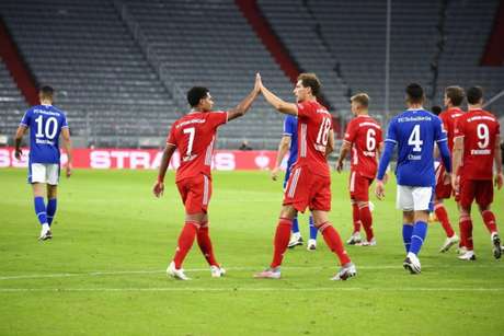 Gnabry marcou um hat-trick na vitória do Bayern - Divulgação / Bayern Gnabry marcou um hat-trick na vitória do Bayern - Divulgação / Bayern
