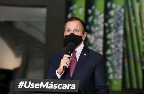 O governador de São Paulo, João Doria (PSDB), em entrevista coletiva no Palácio dos Bandeirantes