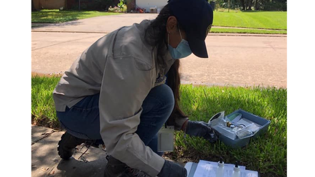 Equipes da Comissão de Qualidade Ambiental do Texas (TCEQ), a agência ambiental do Estado, estão analisando amostras de água em Lake Jackson