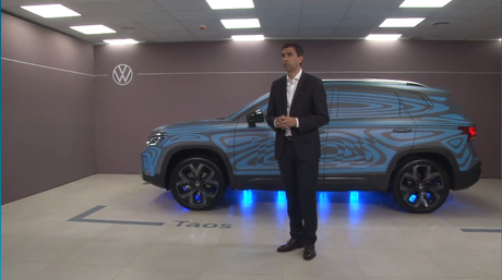 Martín Massimino, diretor comercial da Volkswagen na Argentina, durante a live do Taos. Martín Massimino, diretor comercial da Volkswagen na Argentina, durante a live do Taos.