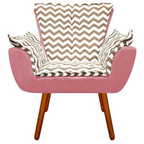 13. Poltrona estampada e rosa – Via: Pinterest 13. Poltrona estampada e rosa – Via: Pinterest