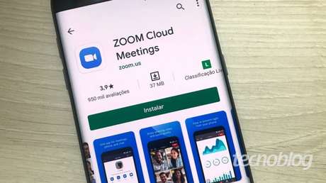 Zoom Meetings no Android. (Imagem: Tecnoblog) Zoom Meetings no Android. (Imagem: Tecnoblog)