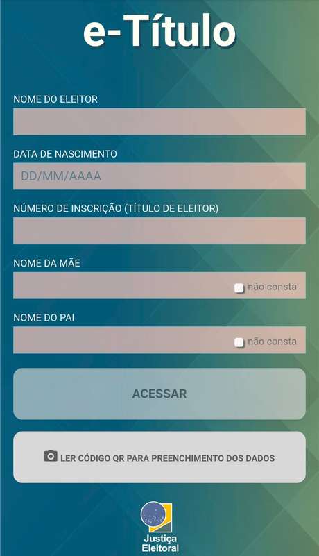Página inicial do e-Título Página inicial do e-Título