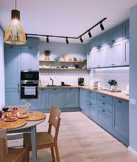 Armário de Cozinha Azul: Veja Como Usar +59 Modelos Lindos