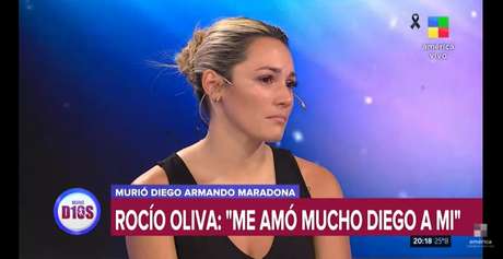 Rocío Oliva se emocionou ao vivo na TV poucas horas depois do comunicado da morte de Maradona