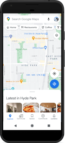 Novo feed do Google Maps (Imagem: Divulgação/Google) Novo feed do Google Maps (Imagem: Divulgação/Google)