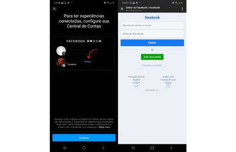 Unificando o login do Facebook e do Instagram (Imagem: Reproduo/Instagram)