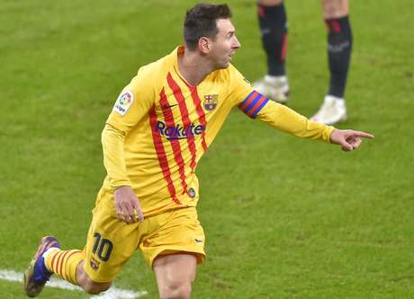 Messi chegou aos nove gols e agora é artilheiro do Espanhol com outros três jogadores (Foto: ANDER GILLENEA / AFP) Messi chegou aos nove gols e agora é artilheiro do Espanhol com outros três jogadores (Foto: ANDER GILLENEA / AFP)