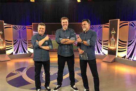 Téo José, Mauro Beting e Ricardo Rocha fizeram a primeira transmissão do SBT na Copa Libertadores (Foto: Divulgação) Téo José, Mauro Beting e Ricardo Rocha fizeram a primeira transmissão do SBT na Copa Libertadores (Foto: Divulgação)