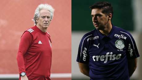 Portugueses Jorge Jesus e Abel Ferreira marcam presença em finais de Libertadores (Fotos: Divulgação / Benfica / Site oficial ; Cesar Greco / Palmeiras) Portugueses Jorge Jesus e Abel Ferreira marcam presença em finais de Libertadores (Fotos: Divulgação / Benfica / Site oficial ; Cesar Greco / Palmeiras)