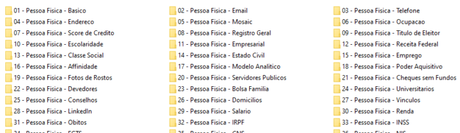 Parte das pastas inclusas no vazamento (Imagem: Reprodução) Parte das pastas inclusas no vazamento (Imagem: Reprodução)