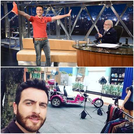 O ator na primeira vez que esteve no talk show da Globo e no set da novela ‘Carinha de Anjo’, do SBT, da qual participou O ator na primeira vez que esteve no talk show da Globo e no set da novela ‘Carinha de Anjo’, do SBT, da qual participou