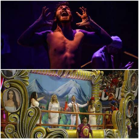 O artista em cena de um espetáculo teatral e em carro alegórico no desfile da escola de samba paulistana Rosas de Ouro em homenagem aos armênios e seus descendentes no Brasil O artista em cena de um espetáculo teatral e em carro alegórico no desfile da escola de samba paulistana Rosas de Ouro em homenagem aos armênios e seus descendentes no Brasil