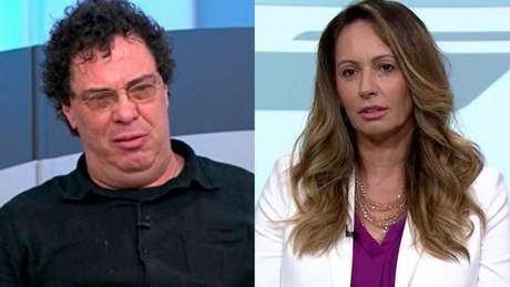 Walter Casagrande (esquerda) e Ana Paula (direita) (Reprodução Sportv) Walter Casagrande (esquerda) e Ana Paula (direita) (Reprodução Sportv)