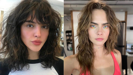 Eiza González e Cara Delevingne usando o shag cut