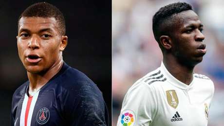 Mbappé e Vinícius podem ser envolvidos em uma troca (Foto: AFP) Mbappé e Vinícius podem ser envolvidos em uma troca (Foto: AFP)