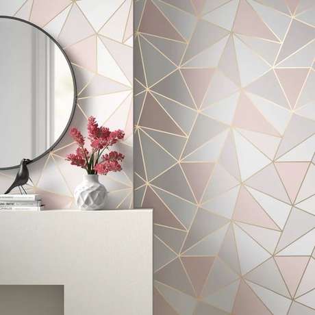 60. Papel de parede rosa e cinza moderno – Foto AllModern 60. Papel de parede rosa e cinza moderno – Foto AllModern