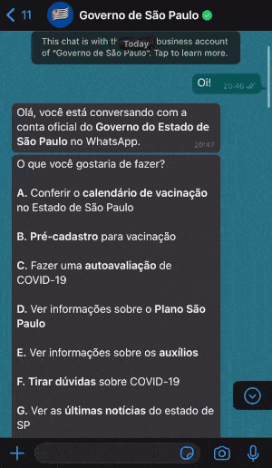 Pré-cadastro da vacina contra COVID-19 feito pelo WhatsApp Pré-cadastro da vacina contra COVID-19 feito pelo WhatsApp