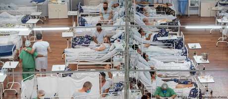 Hospital de Campanha em Santo André no início de março Hospital de Campanha em Santo André no início de março