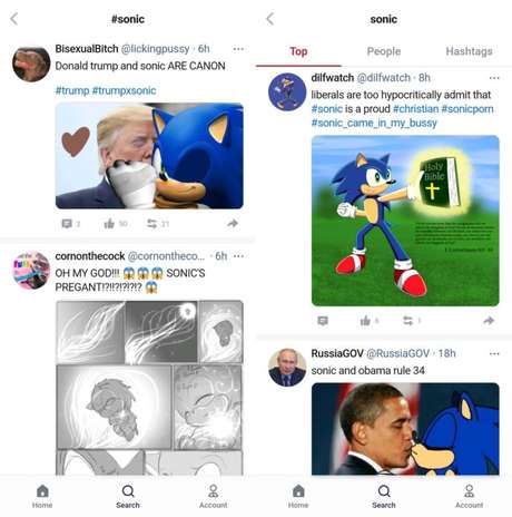 Donald Trump e Barack Obama aparecem junto ao Sonic em memes na Gettr 