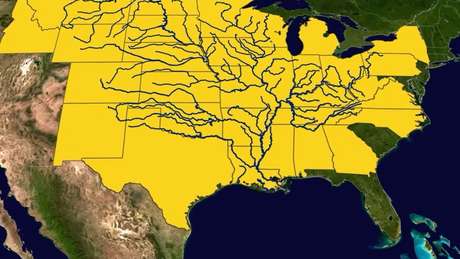 Ci sono molti fiumi che sfociano nel Golfo del Messico e causano 