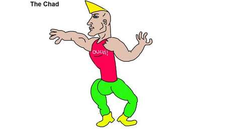 Desenho de 'Chad' usado como base em muitos memes 'incel'