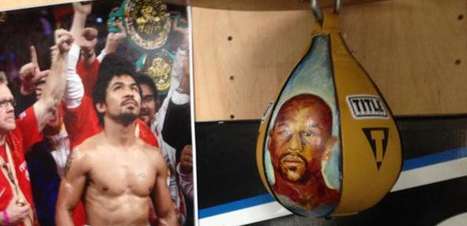 Pacquiao ganha bola de boxe com rosto de Mayweather