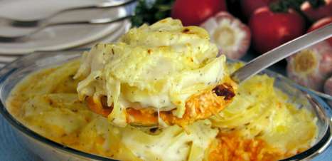 Macarrão cremoso de forno com molho rosé e branco