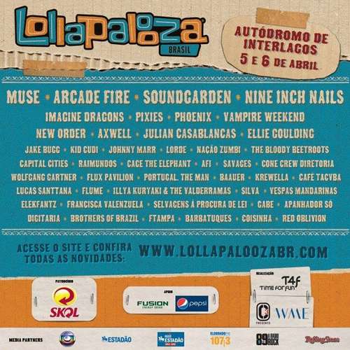 Lollapalooza 2014 anuncia line-up com Arcade Fire e Soundgarden