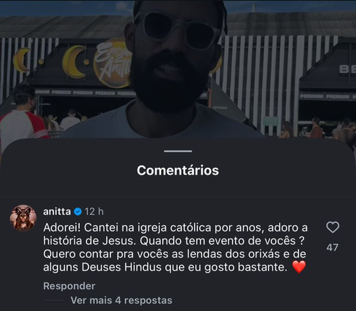 Anitta Reage a Interrupção Religiosa em Show com Referência a Orixás