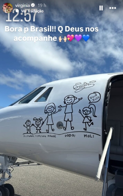 Virginia Fonseca registrou foto de seu jatinho particular