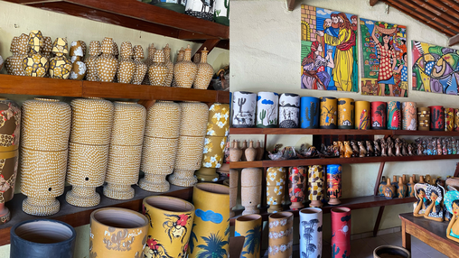 Pe&ccedil;as &agrave; venda no ateli&ecirc; de dona Terezinha