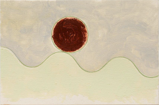 Mariano Barone PINTURINHA DE PAISAGEM, 2024 &oacute;leo, &oacute;leo gel espessado, bast&atilde;o de &oacute;leo e pastel seco em algod&atilde;o cru 24 x 36 cm