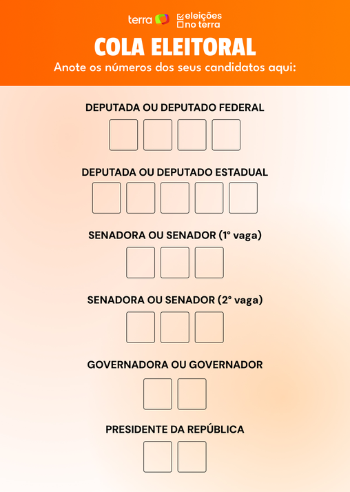 Imprima a sua colinha eleitoral para levar no dia da vota&ccedil;&atilde;o. Lembre: n&atilde;o &eacute; permitido usar celular