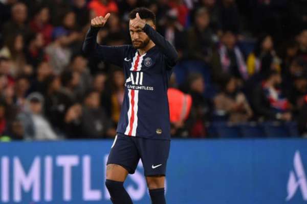 Neymar comemorou seu gol de forma bem discreta (Foto: Lucas BARIOULET / AFP)