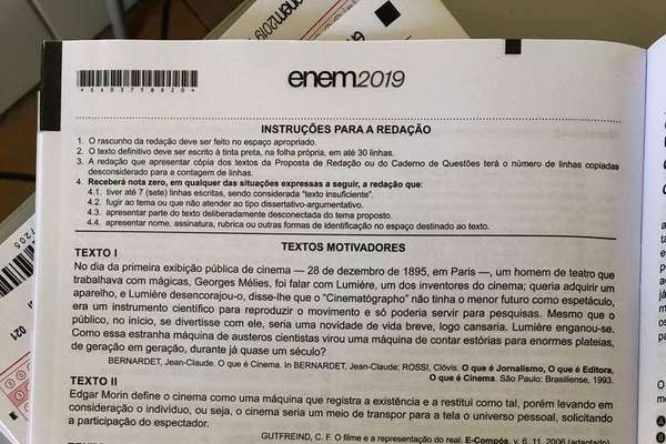 Inep confirma que imagem da prova é real