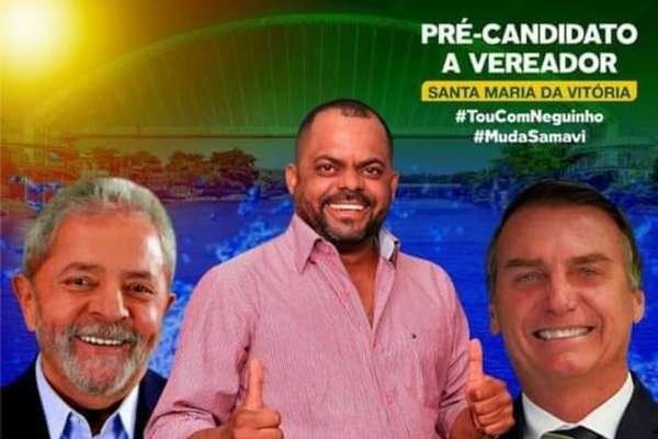 Pré-candidato a vereador em Santa Maria da Vitória, no interior da Bahia, adotou estratégia 'bolsolula'.